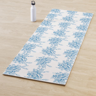 Esterilla De Yoga Patrón de Toile Francés Azul