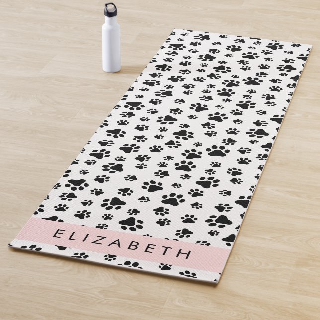 Esterilla De Yoga Patrón de traza, garras de perro, negro y blanco,  (In situ)