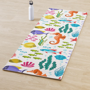 Esterilla De Yoga Patrón de vida marina y animales tropicales colori