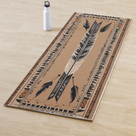 Esterilla De Yoga Patrón de Yoga Centrado en Pluma y Flecha Tribal A