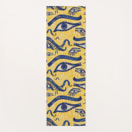 Esterilla De Yoga Patrón egipcio amarillo y azul - Ojo de Horus