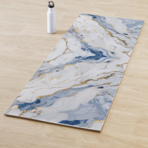 Esterilla De Yoga Patrón elegante de granito de mármol dorado blanco