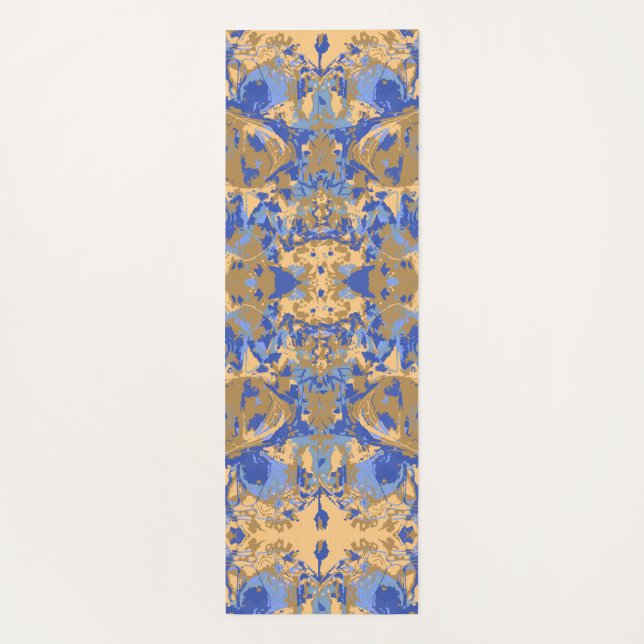 Esterilla De Yoga Patrón exclusivo del amarillo azul de abstrack (Reverso)
