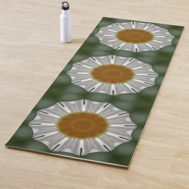 Esterilla De Yoga Patrón floral blanco y verde (In situ)