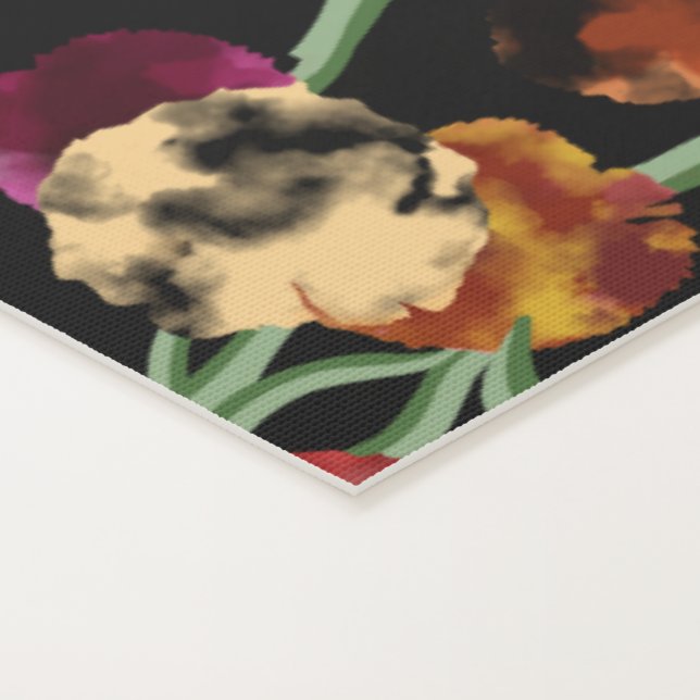 Esterilla De Yoga Patrón floral brillante con follaje verde (Detalle)