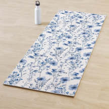Patrón floral de flores silvestres acuarela azul b