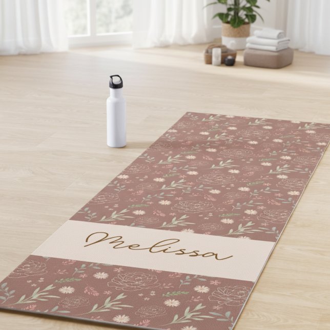 Esterilla De Yoga Patrón floral moderno personalizado de mano (Subido por el creador)
