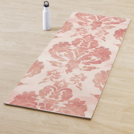 Esterilla De Yoga Patrón Floral Vintage Acuarela Damask Rosa