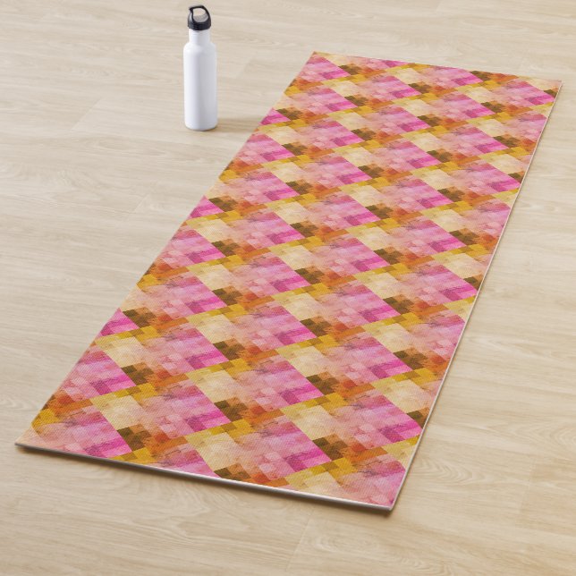Esterilla De Yoga Patrón geométrico de acuarela rosa (In situ)