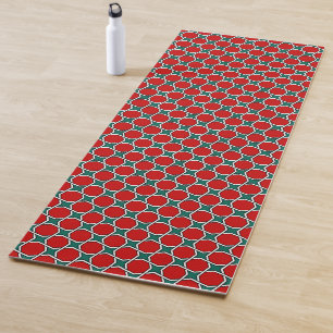 Esterilla De Yoga Patrón geométrico de Egipto verde rojo vintage