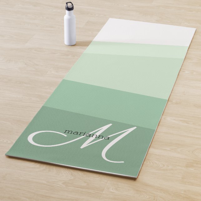 Esterilla De Yoga Patrón geométrico de tonos verdes de salvia (In situ)