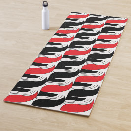 Esterilla De Yoga Patrón geométrico moderno rojo negro