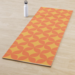 Esterilla De Yoga Patrón geométrico retro Vibrante Diversión amarill