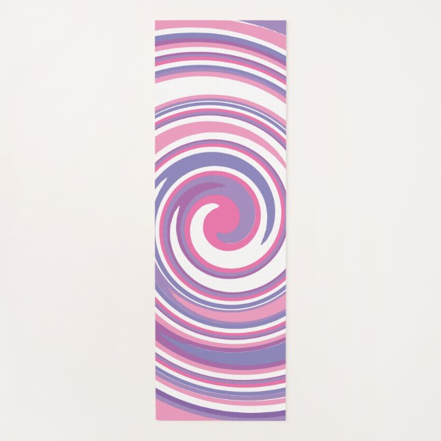 Esterilla De Yoga Patrón giratorio rosa y morado (Anverso)