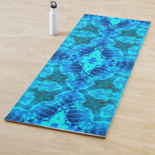 Esterilla De Yoga Patrón Kaleidoscope helado de copo de nieve azul