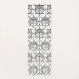 Esterilla De Yoga Patrón lineal abstracto de color blanco y negro vi