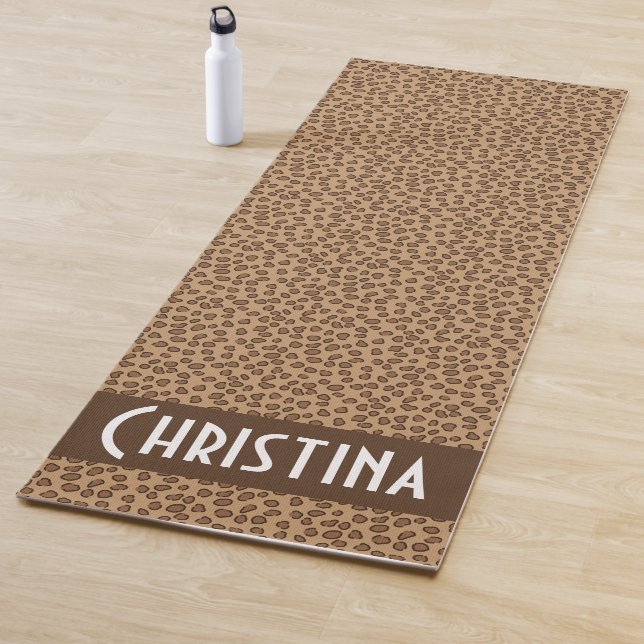 Esterilla De Yoga Patrón marrón de impresión leopardo personalizado (In situ)
