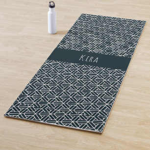 Esterilla De Yoga Patrón mínimo azul blanco triángulos