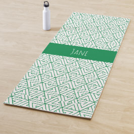 Esterilla De Yoga Patrón mínimo blanco verde hexagonal