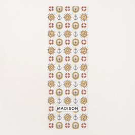 Esterilla De Yoga Patrón náutico nombre personalizado yoga mate