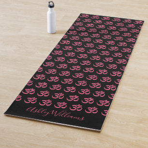 Esterilla De Yoga Patrón negro rosa caliente personalizado de estilo