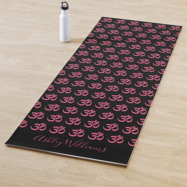 Esterilla De Yoga Patrón negro rosa caliente personalizado de estilo (In situ)