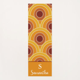 Esterilla De Yoga Patrón retro de amanecer Art Deco con monograma
