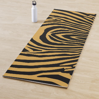 ESTERILLA DE YOGA PATRÓN RETRO ORO Y BLACK ANIMAL IMPRESIÓN