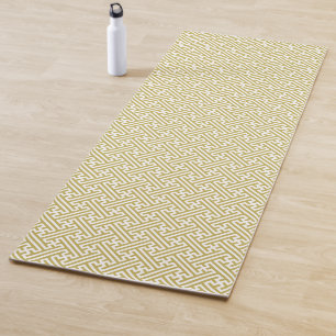 Esterilla De Yoga Patrón Sayagata, japonés, dorado y blanco