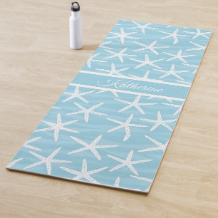 Esterilla De Yoga Patrón Simple de Estrella de Mar Azul Nombre en Ca
