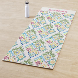 Esterilla De Yoga Patrón sin soldadura de Ikat Floral