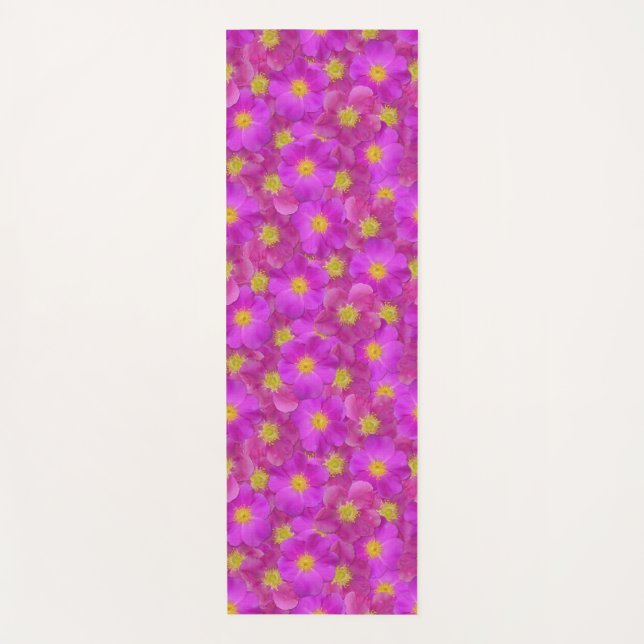 Esterilla De Yoga Patrón sin soldadura de Rosa salvaje (Anverso)