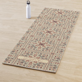 Esterilla De Yoga Patrón Tatreez, ornamento geométrico beige