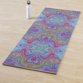 Esterilla De Yoga Patrón Trippy Multicolor Azul Cielo Ondulado