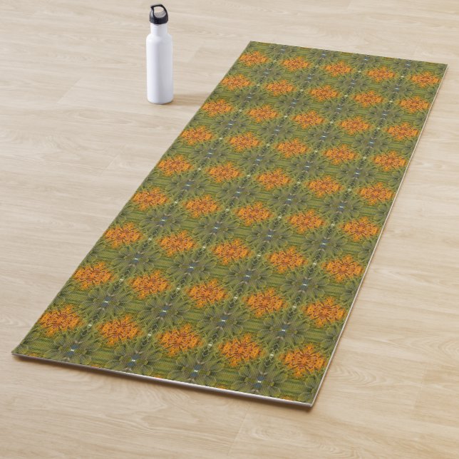 Esterilla De Yoga Patrón verde y naranja (In situ)