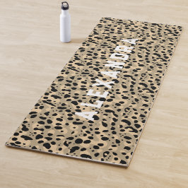 Esterilla De Yoga Patrón Y Nombre Moderno De Leopardo Beige De Arena