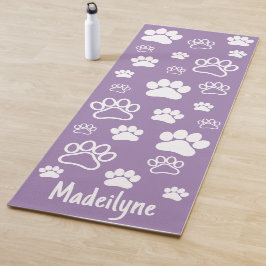 Esterilla De Yoga Paw Print Doga manuscrito Monograma-Prana Púrpura
