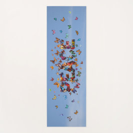 Esterilla De Yoga PEACE Blue Sky Butterflies | Motivational Hope Joy