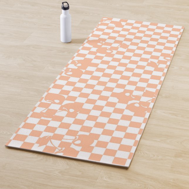 Esterilla De Yoga Peach Fuzz Cherry Gingham Pattern (In situ)