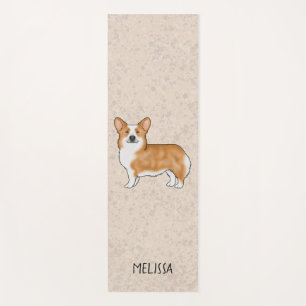 Esterilla De Yoga Pembroke Rojo Corgi Welsh Cute Perro con Nombre Pe