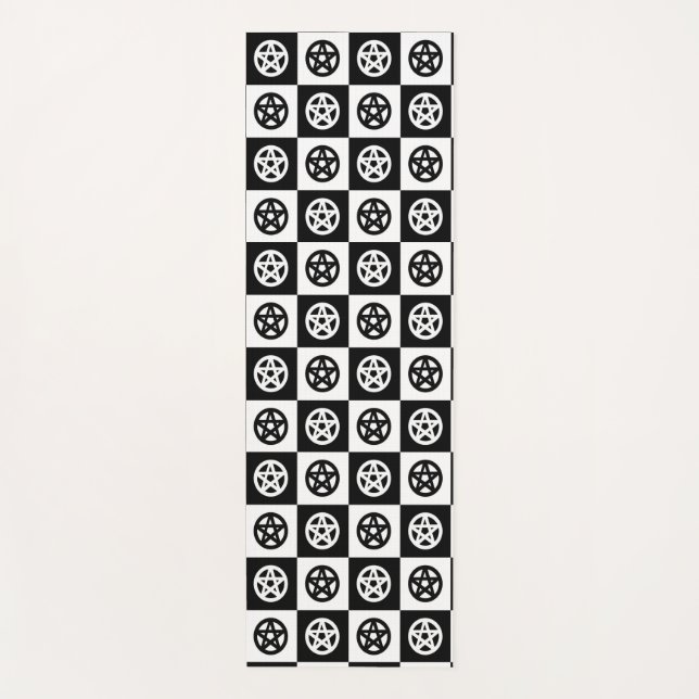 Esterilla De Yoga Pentáculos blancos y negros (Anverso)