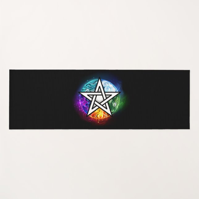 Esterilla De Yoga Pentagrama de Wiccan (Anverso (horizontal))