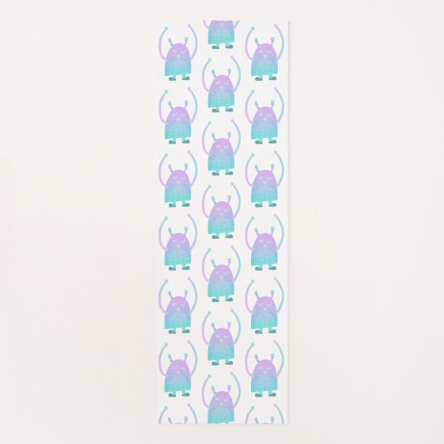 Esterilla De Yoga Pequeño Monstruo Azul (Anverso)
