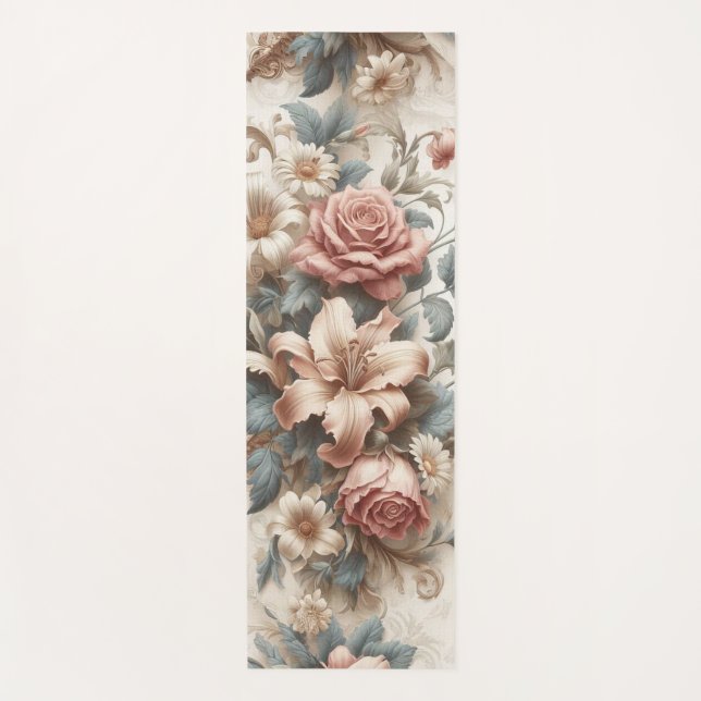 Esterilla De Yoga Perfección floral anticuada ligera (Anverso)