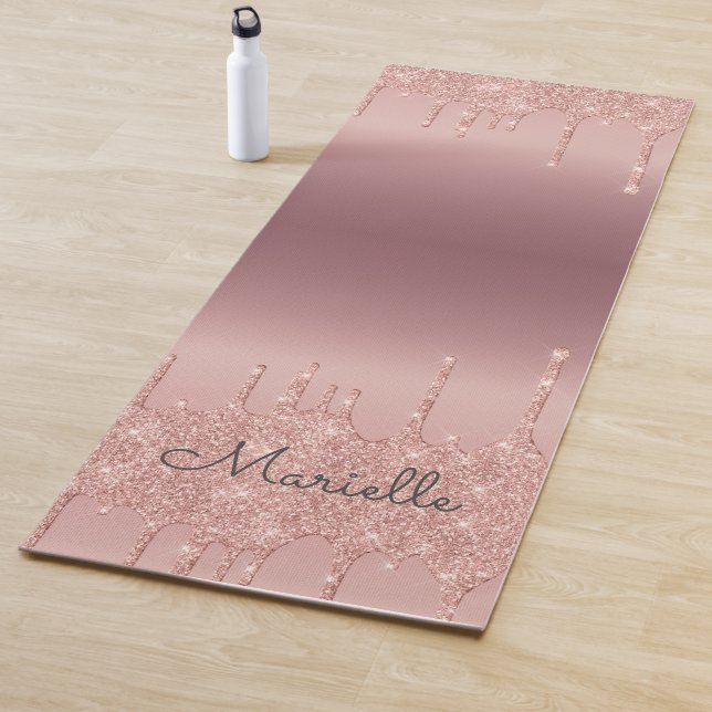 Esterilla De Yoga Perforaciones monogramadas de Rosa Gold Purpurina (In situ)