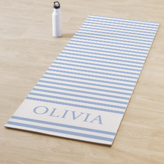 Esterilla De Yoga Personalised Blue and white stripes beach house