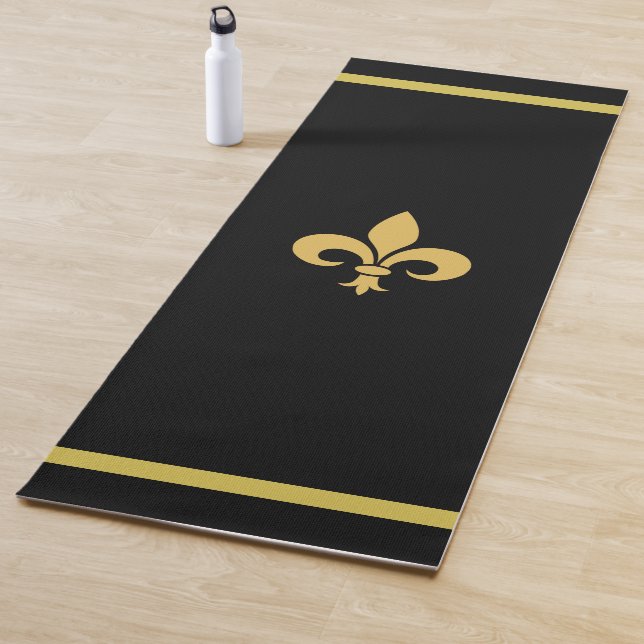 Esterilla De Yoga Personalizable Fleur de Lis en negro (In situ)
