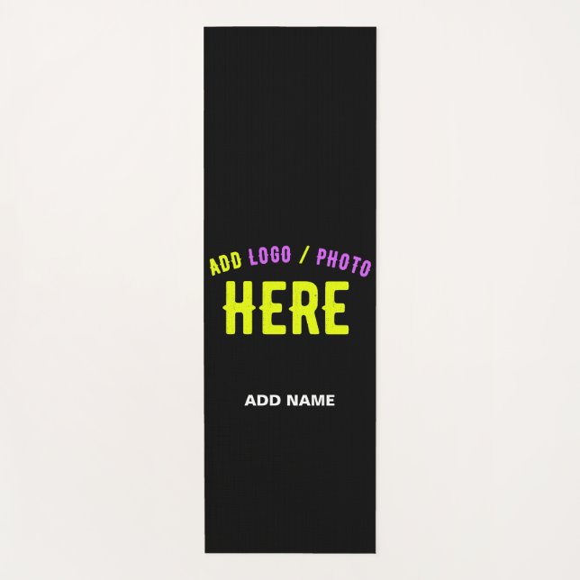 ESTERILLA DE YOGA PERSONALIZABLE MODERNO ESTILO NEGRO VERIFICADO MAR (Anverso)