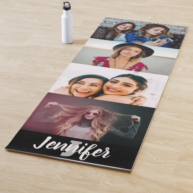 Esterilla De Yoga Personalizado 4 Collage de fotos Nombre personaliz (In situ)