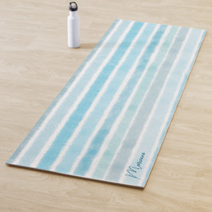 Esterilla De Yoga Personalizado acuática olas azules de color azul z